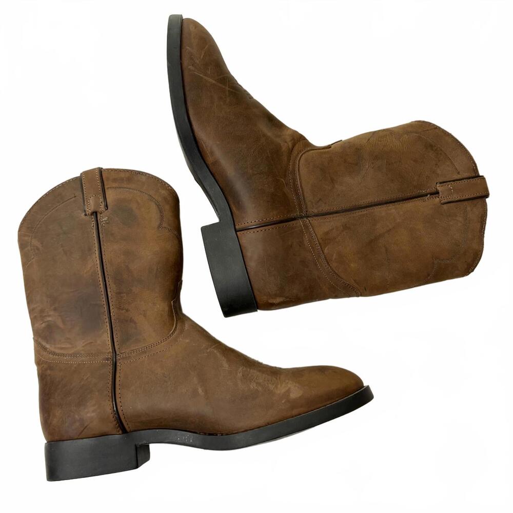 Laredo Brown Men's Boots  Sz 12EE Embroidered Toe Detail